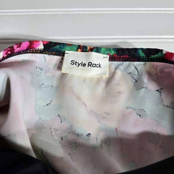 Style Rack Floral and Pink Color Block Short Dress Size Large Prom Wedding - Picture 8 of 9